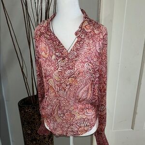 NEW 🆕 Joie Floral Print Women's Top - Red and Pink